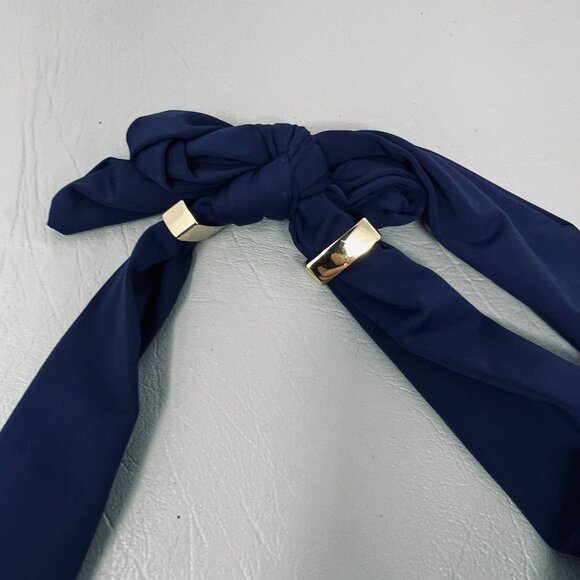 Cremeux Bikini Swim Top Womens Large Halter Padded Gold Accents Swimwear - Picture 3 of 5